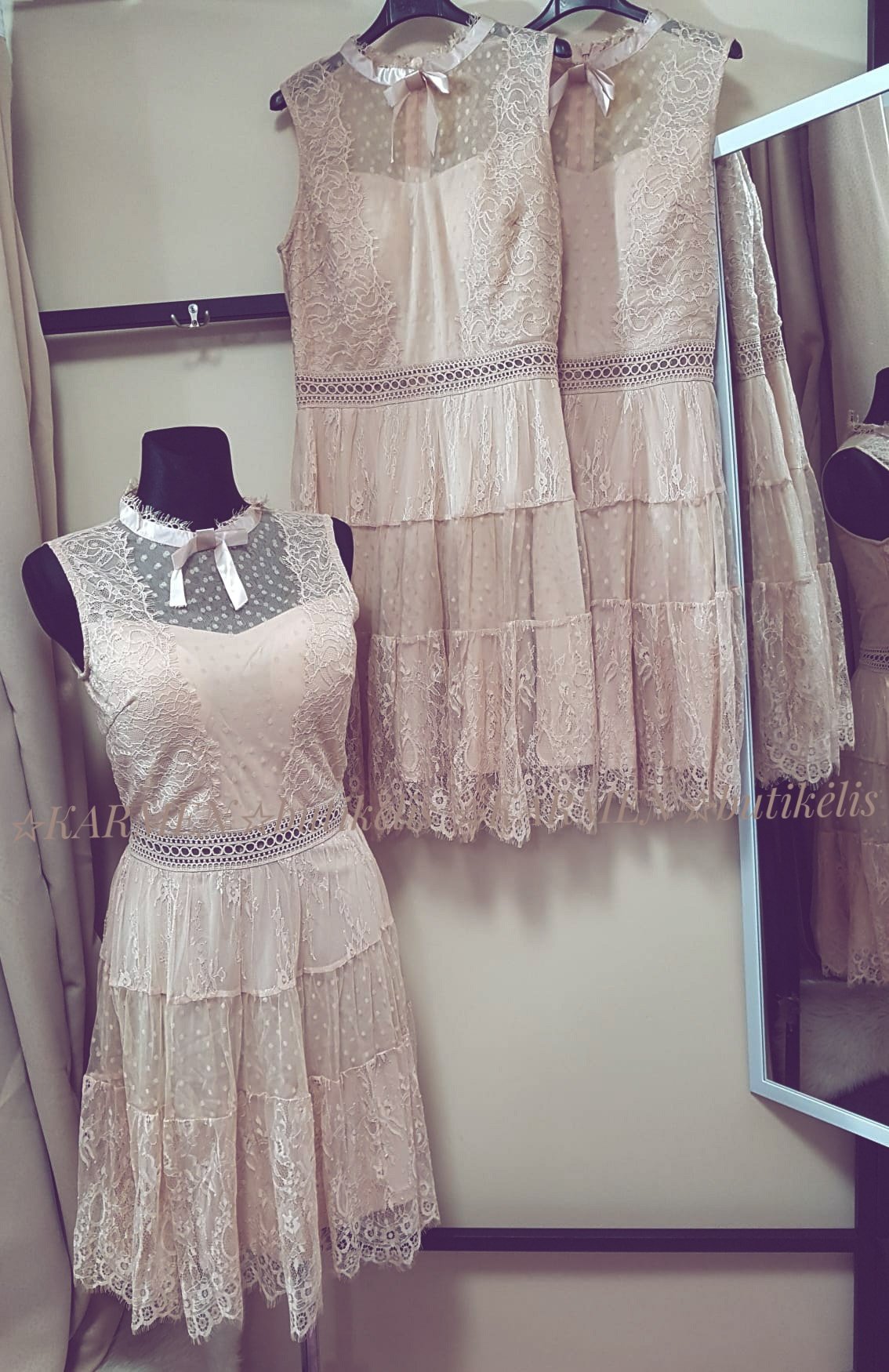 Smėlio spalvos proginė suknelė - Image 4