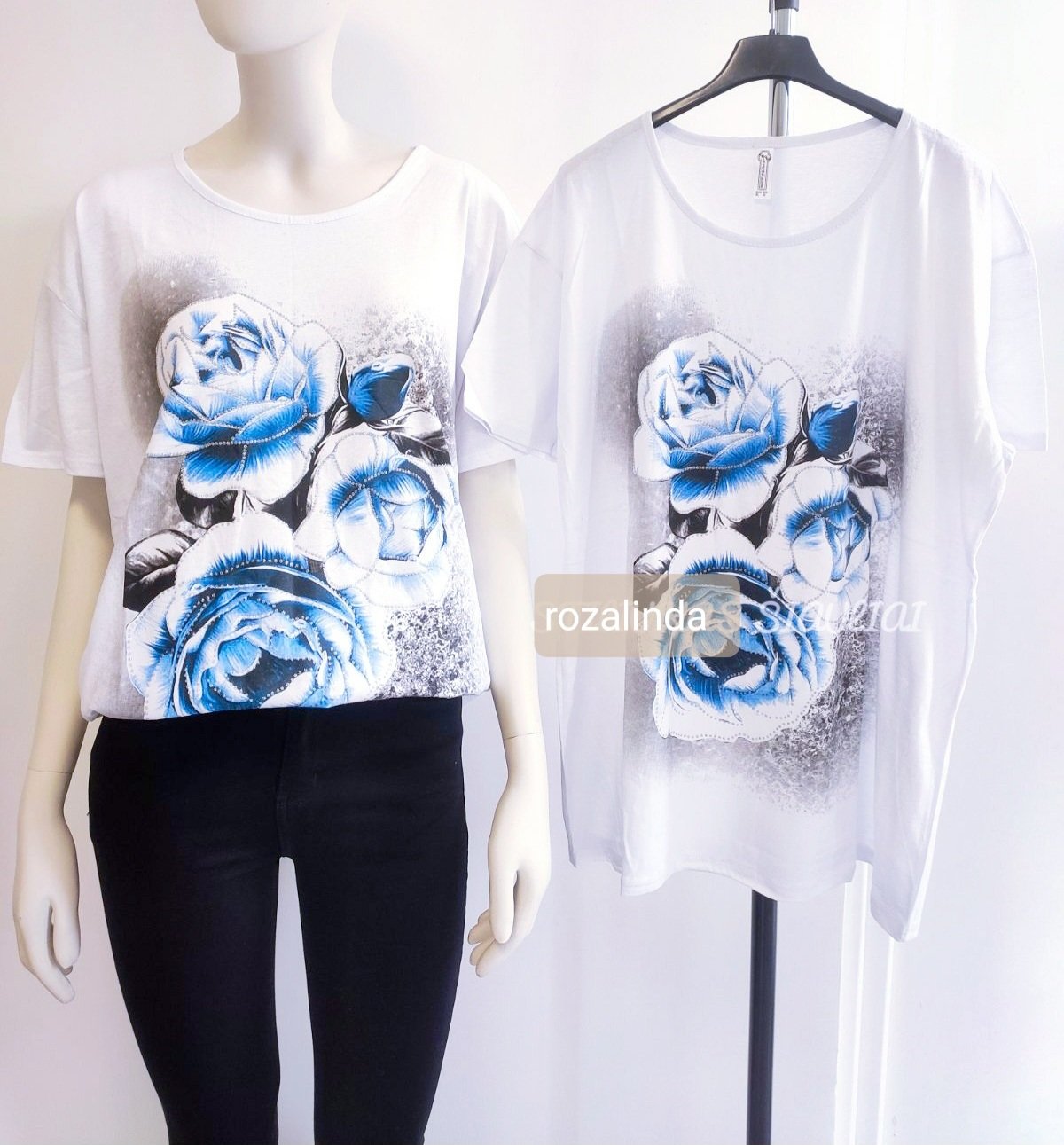 Balti marškinėliai trumpomis rankovėmis