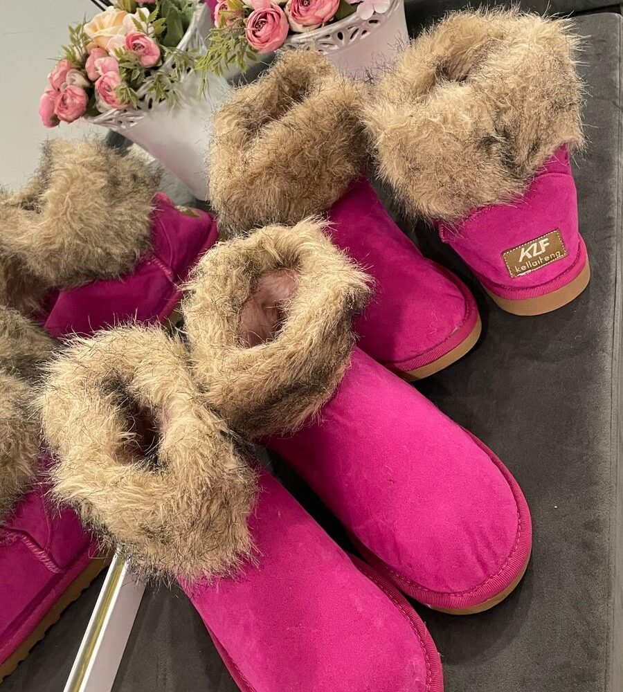 Šilti žieminiai ryškūs rožiniai batai