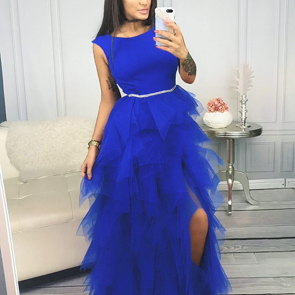 Ilga tiulinė suknelė „Karališkas debesėlis“ 34dydis