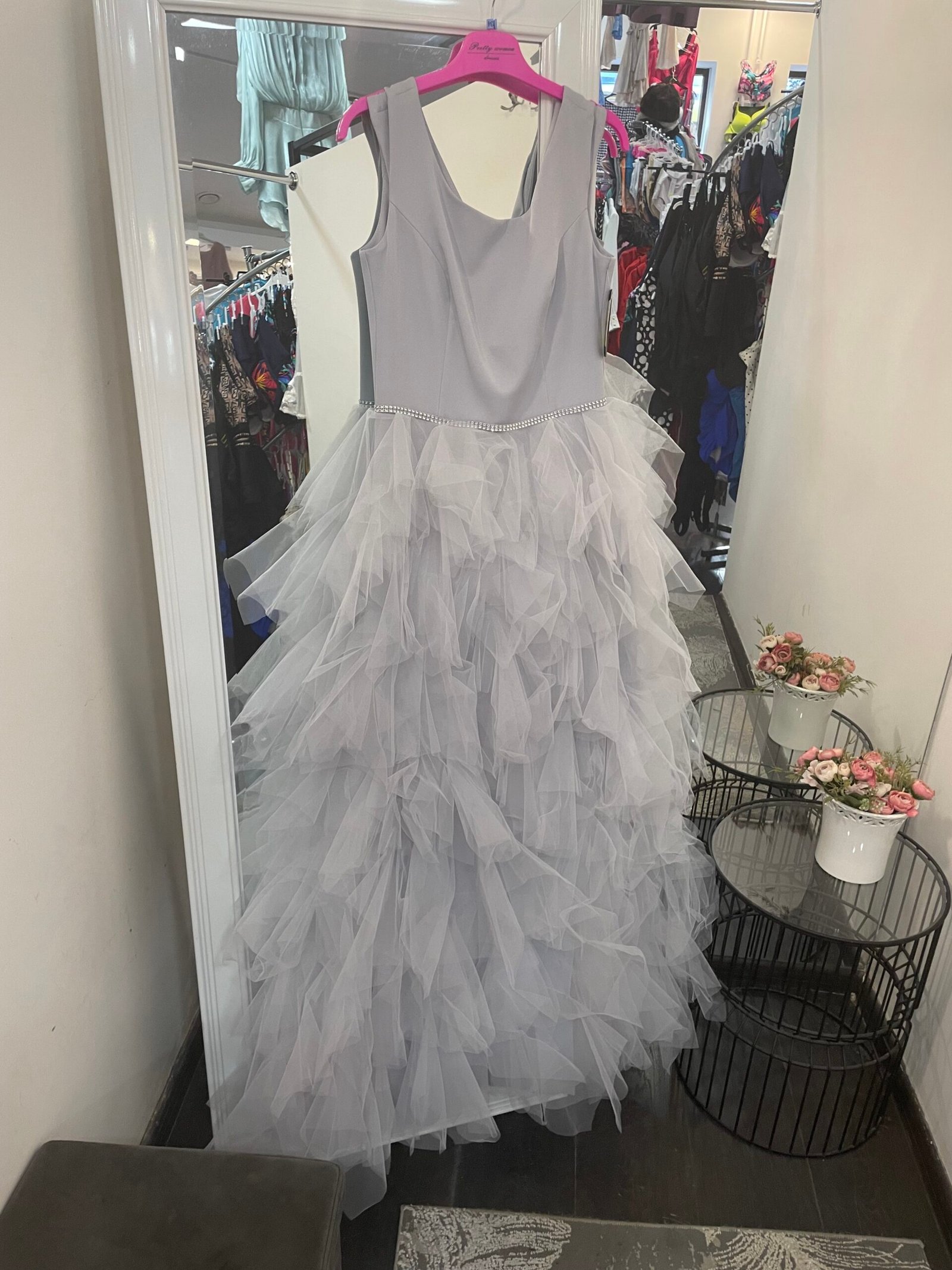 Ilga tiulinė suknelė „Sidabrinis debesėlis“ - Image 2