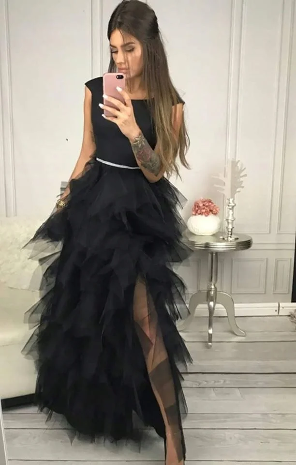 Ilga tiulinė suknelė „Juodasis debesėlis“ 36 dydis