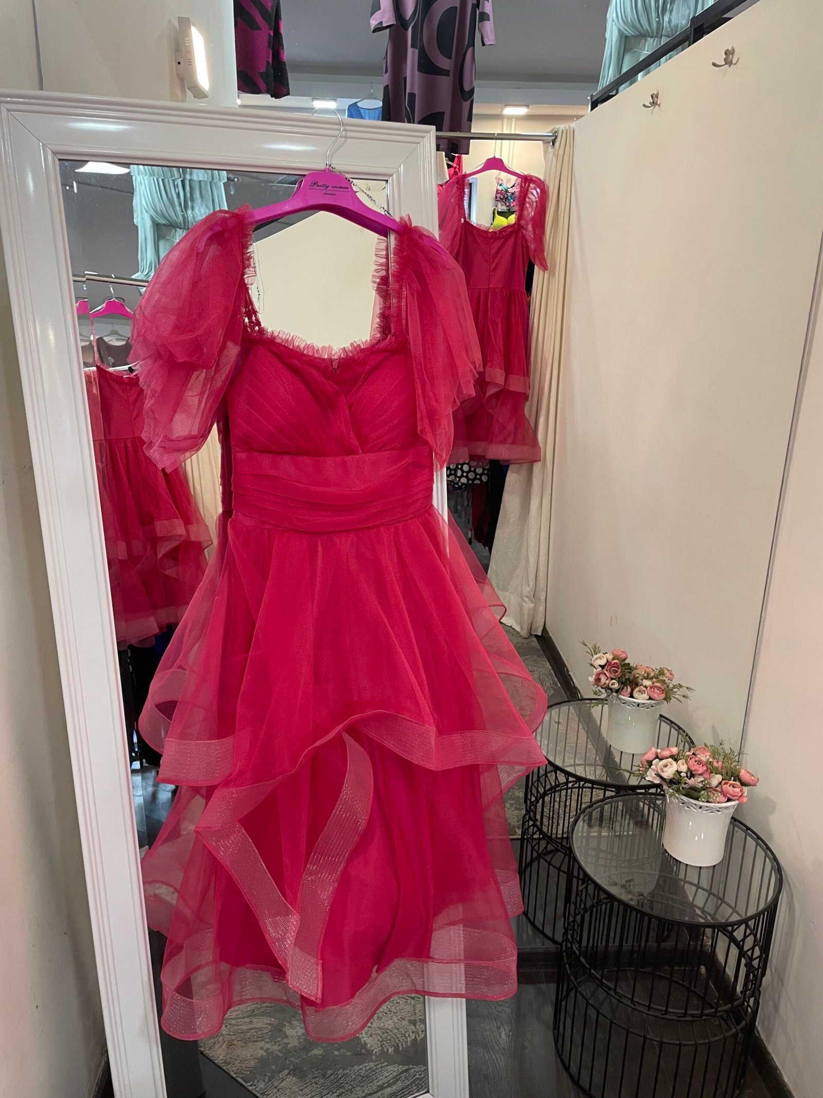 Midi tiulinė suknelė „Fuksijos svajonė“ - Image 2