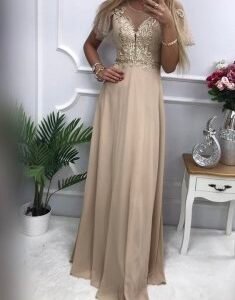 Ilga romantiška suknelė „Smėlio elegancija“