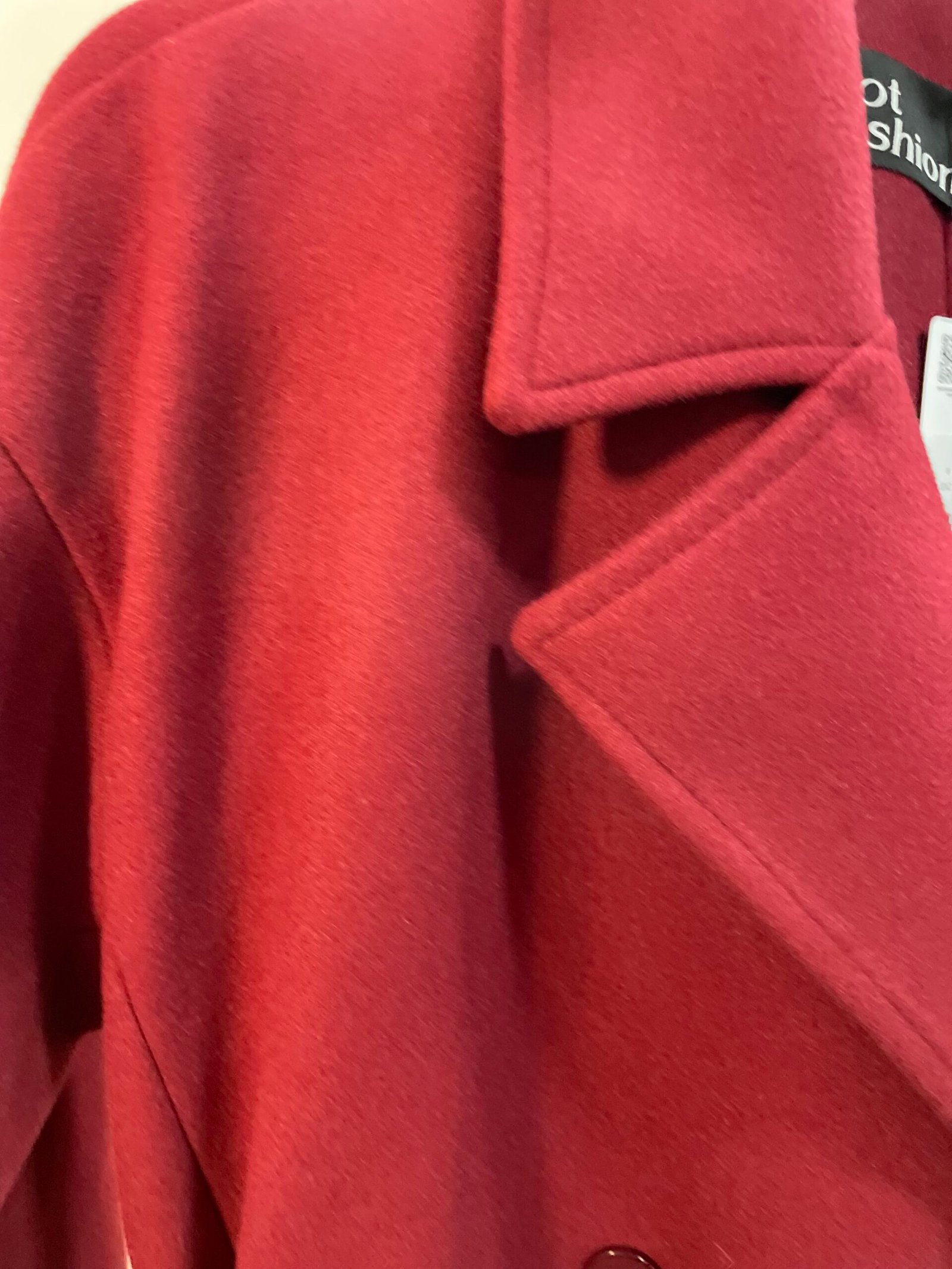 Premium burgundiškas vilnonis pusilgis paltas su diržu - Image 2