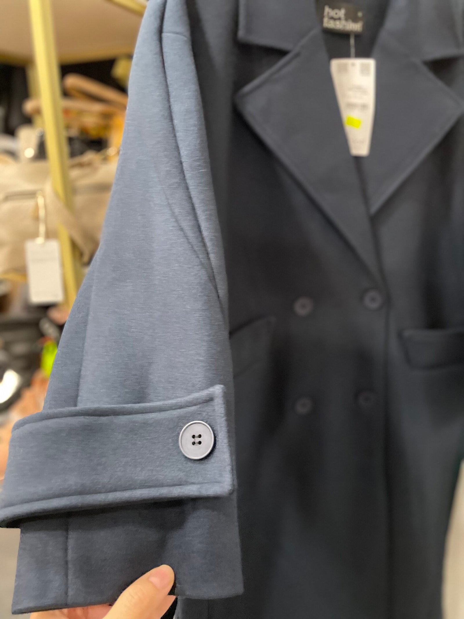 Tamsiai mėlynas vilnonis paltas su diržu |S M L| - Image 2