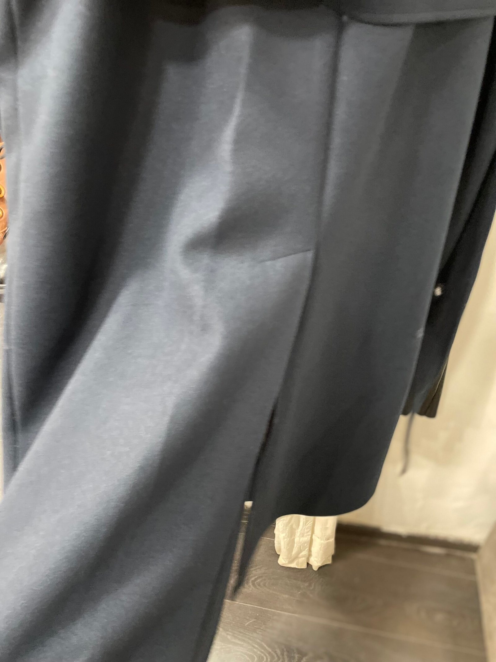 Tamsiai mėlynas vilnonis paltas su diržu |S M L| - Image 3